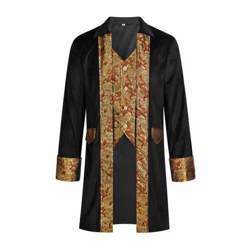 Court coat with brocade panels - with,