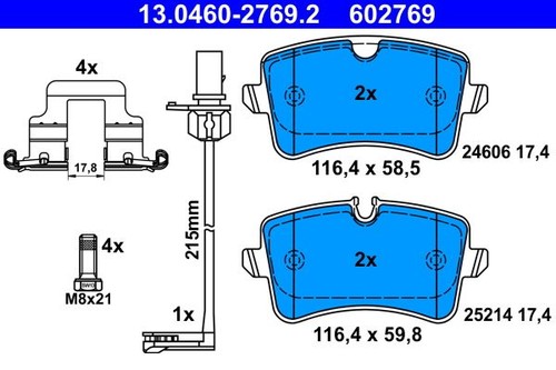 Brake pads ate 0460 2769 - pads, 13.0460-2769.2