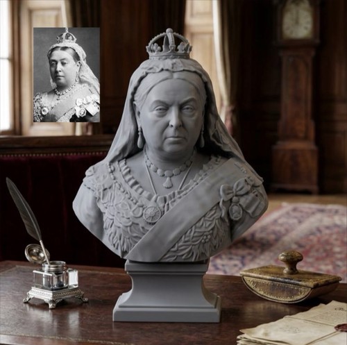 Queen victoria bust - bust, statue-