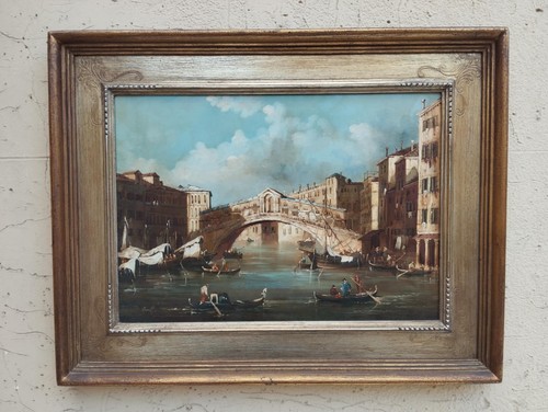 Antique painting venice lagoon - painting,