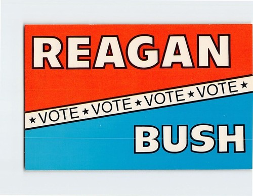 Postcard reagan bush - postcard, political