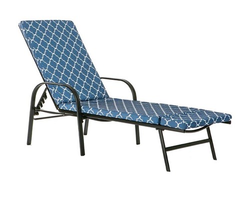 Sun lounger cushion blue - lounger,