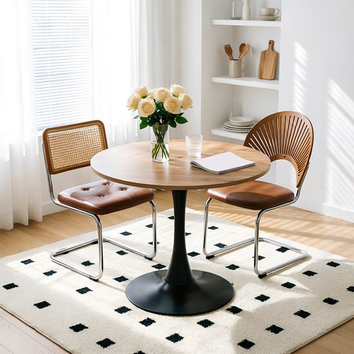 70cm wooden round dining table - dining,