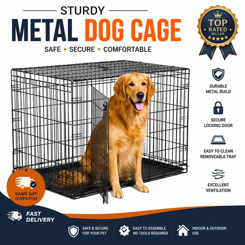 Metal dog cage - puppy, training