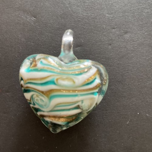 Hand blown glass heart - blown,