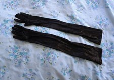 DENTS Long Black Stretch Satin
