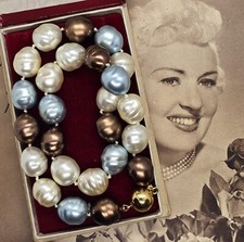 VINTAGE NECKLACE PEARL BAROQUE COSTUME JEWELLERY BRIDE WEDDING LARGE