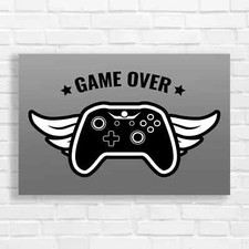 Game Over Gaming Black White