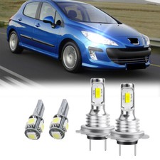 For Peugeot 308 2007-2015 LED Headlights Bulbs KIT 6000K Cool White Side Light