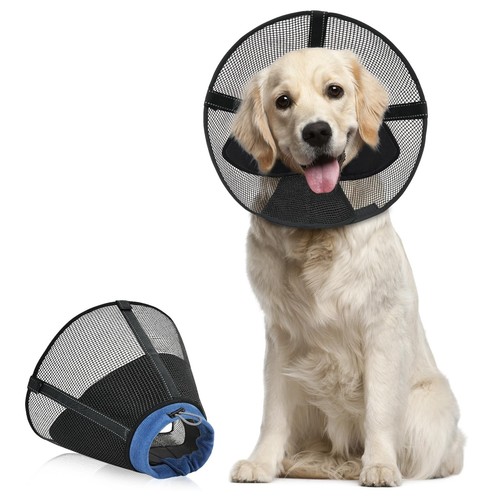 Large dog cone soft - dog, mesh