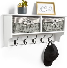 White Wall Mounted Coat Rack