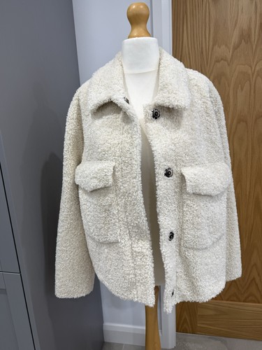 Zara cream teddy borg jacket - teddy,