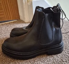 Girls Black Boots Size 3 BNWT Chunky Chelsea Boot Winter School Shoes RRP £26.99