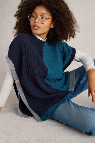 White stuff oversized poncho - white,