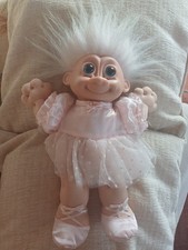 Ballerina Russ Berrie Troll Kidz Doll Pink Tutu 12 Lite Pink Hair Soft Body Rare