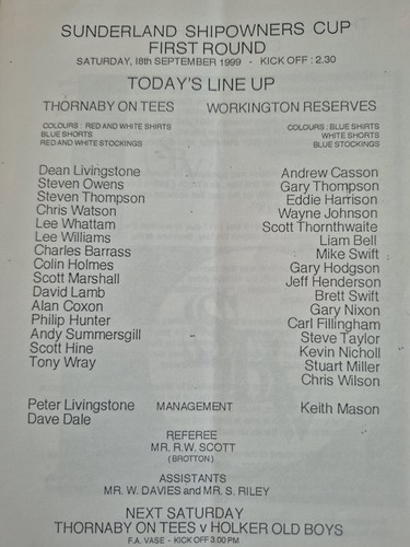 Thornaby tees v - 99/00,