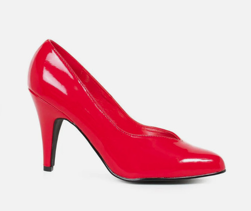 Red glossy stiletto high - red, heels