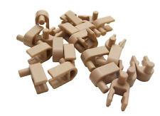 Job Lot : 10 K'NEX Pieces - KNEX Tan Interlocking Clip - Part #90900