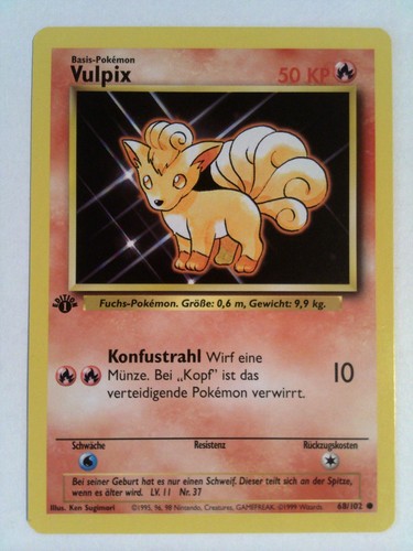 Pokemon vulpix base set - vulpix,