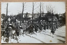 RP Military Postcard Scottish Highlanders? Soldiers on the march cWW1
