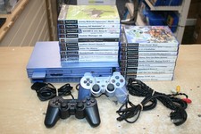 Sony PlayStation 2 PS2 Aqua Blue Limited Edition Console + 20 Games Tested