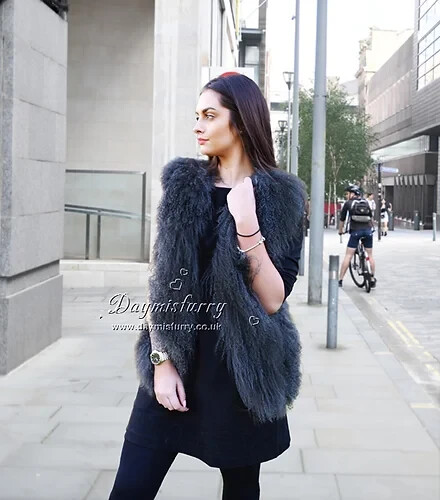 Women gilet jacket black real - black,