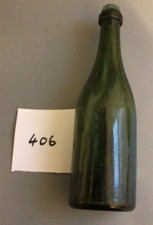 Collectable Vintage Green Glass Bottle with Stopper