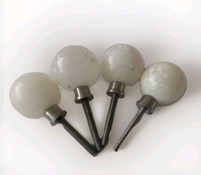 Set of 4 White Ceramic Glass or Stone Cabinet/ Drawers/ Door Knobs