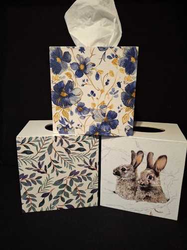 Handmade decoupage tissue box - handmade,