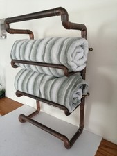 Handmade Bespoke Copper Pipe Bathroom  Towel Holder/Rail With Brass Fittings