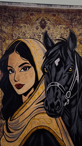 Hand painted woman and - painted, black