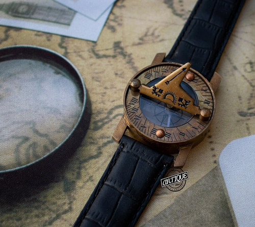 Vintage sundial compass wrist - vintage,