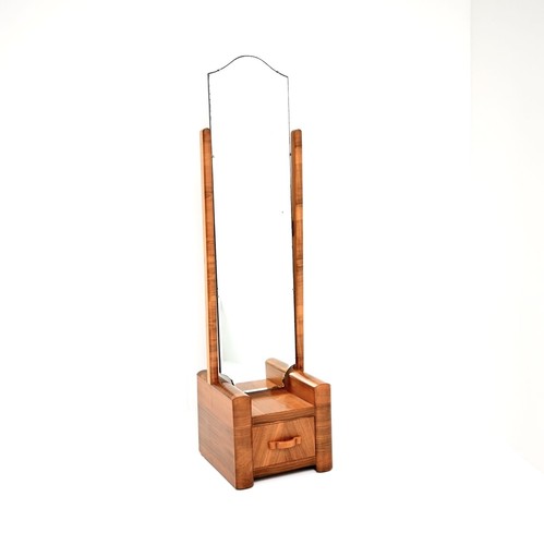 Art deco figured walnut cheval - deco,