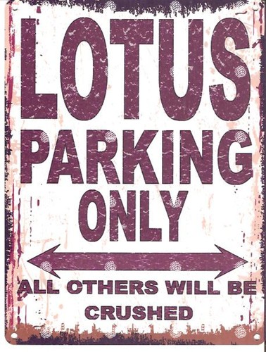 Lotus metal parking sign - lotus,
