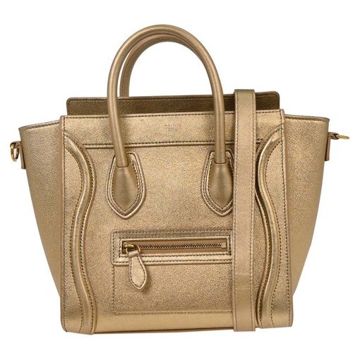 Celine gold leather nano - gold,