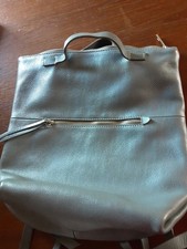 OUSHKA. Grey Leather Backpack