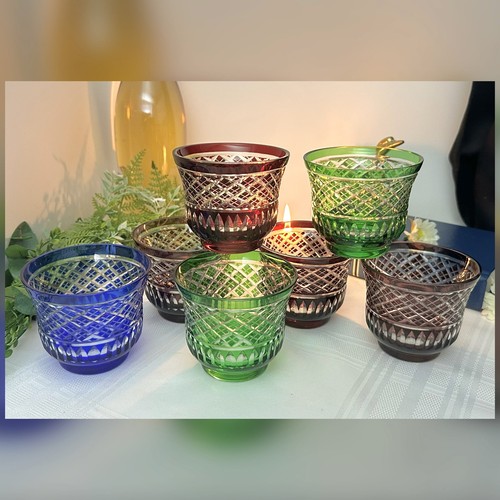Cut clear tumblers colored - tumblers,