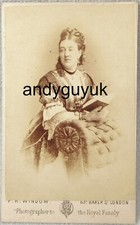 CDV LADY & OPEN BOOK BY WINDOW LONDON FASHION RINGLETS HAIR DRESS