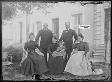 Group Family Old Photo Glass