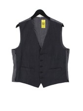 Pierre Cardin Men's Coat Chest: 42 in Grey Striped Wool with Polyester Overcoat