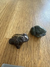 Miniature Frogs Brass Onyx