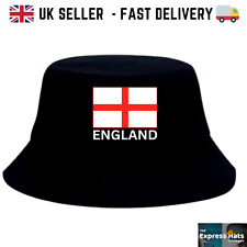 Adult/boys/girls Black England  bucket hat St Georges cross.fast post