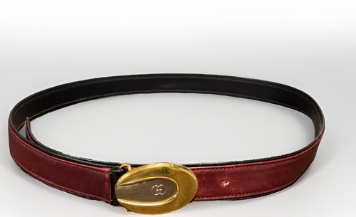 Gucci leather belt gold - leather,