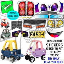 Replacement stickers SIZED TO FIT Little Tikes Cozy Truck Ride On toy Pickup car