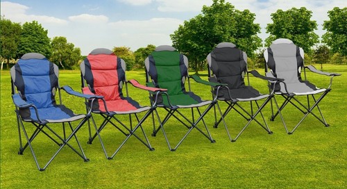 Padded folding camping chair - padded,