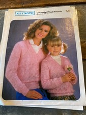 Keynote Cardigan Knitting Pattern Courtelle/Wool/Mohair 24-40" 726