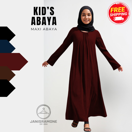 Girls abaya maxi dress - abaya, plain