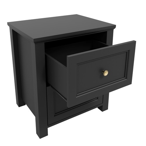 Ives black bedside - black, cabinet