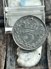 1916  Silver 3 Pence Coin REF  A 94