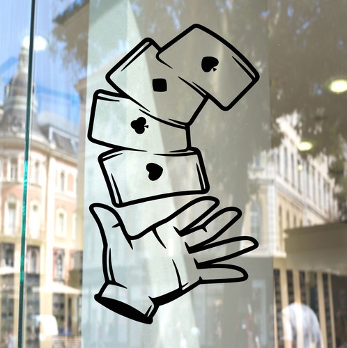 Playing cards car sticker - playing,